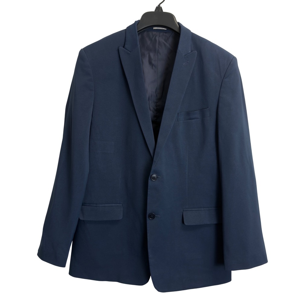 Calvin Klein Boys 18 Husky Navy Blue Peak Lapel Two Button Blazer Suit Jacket